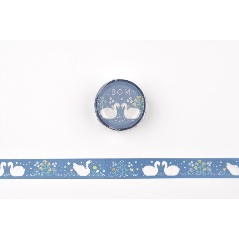BGM Washi Tape – Foil Stamping –  Nordic Forest – Swan Lake