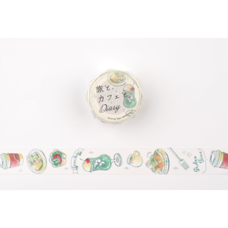 BGM Washi Tape – Foil Stamping –  Travel, Cafe, and Diary – Mint