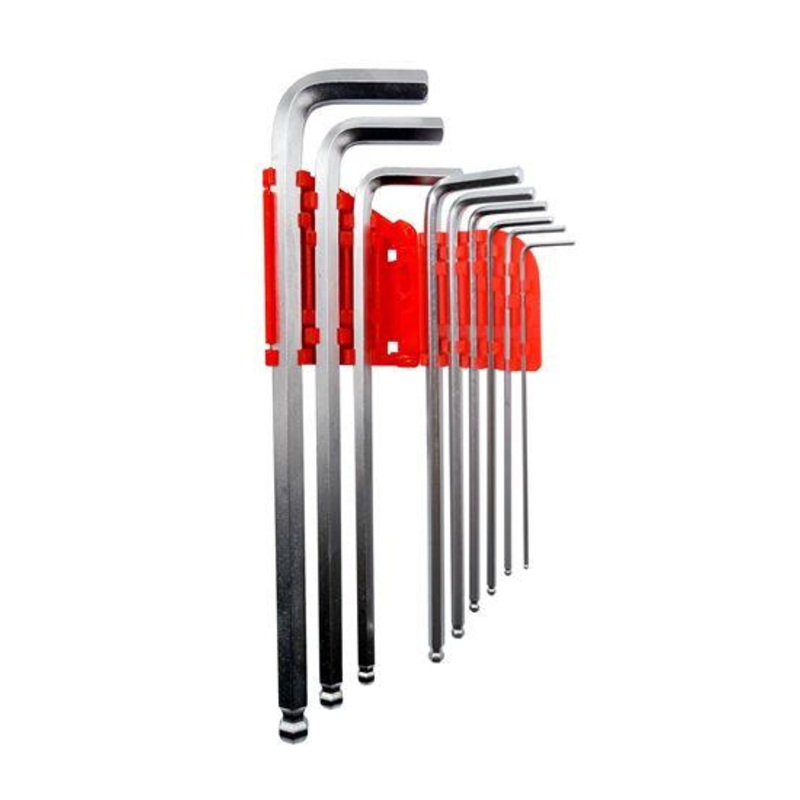 GOLDTOOL 9-Piece Ball Point Long Arm Hex Key Set. Includes: 1.5, 2,