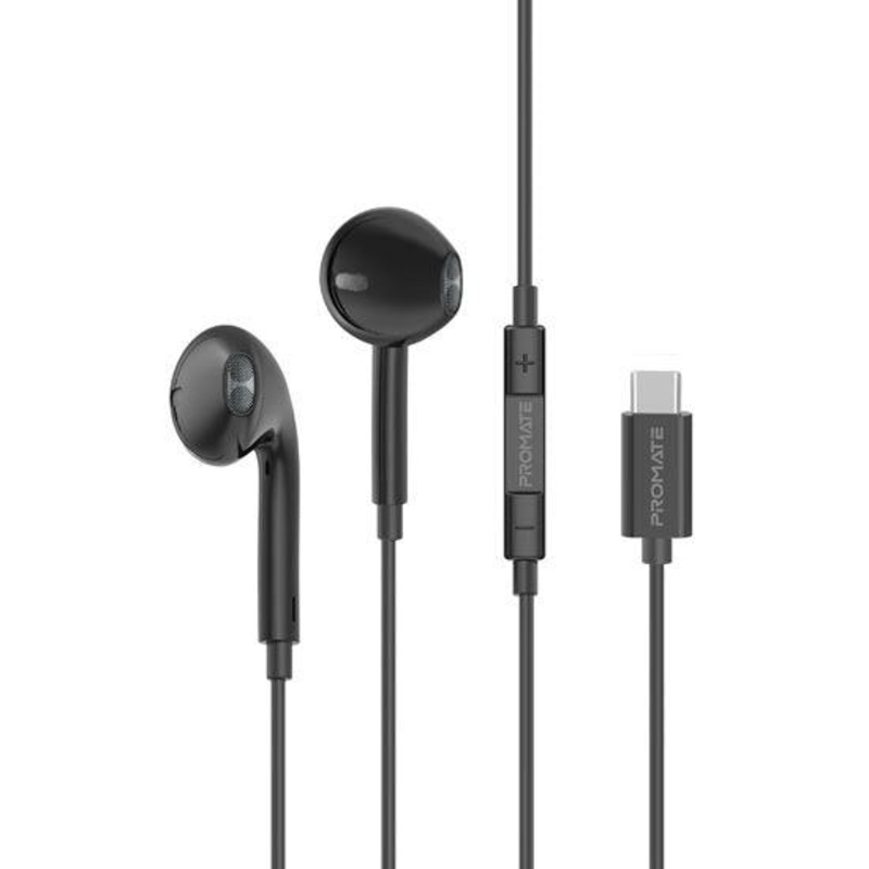 PROMATE In-Ear USB-C Earphones With In-Line Microphone & Volume