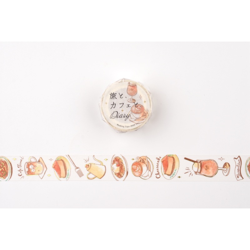 BGM Washi Tape – Foil Stamping –  Travel, Cafe, and Diary – Orange