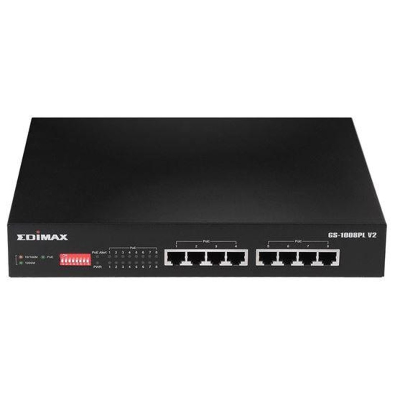 EDIMAX 8 Port Gigabit PoE+ Long Range Unmanaged Switch With DIP