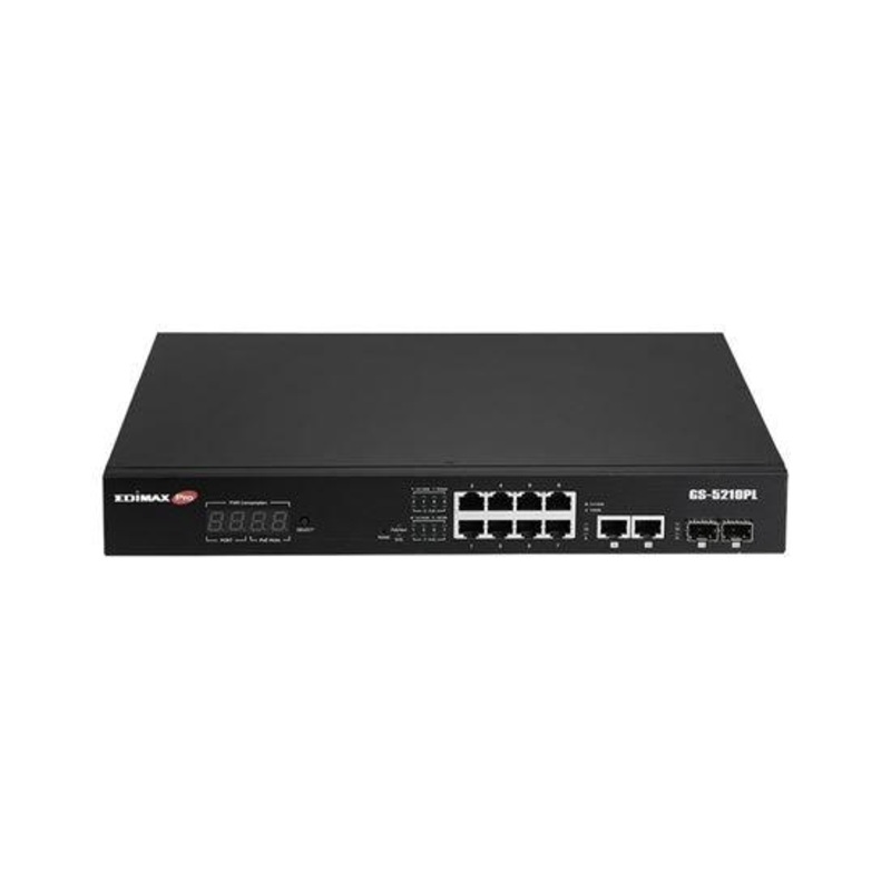 EDIMAX 8-Port Surveillance Long Range Gigabit PoE+ Web Smart Switch