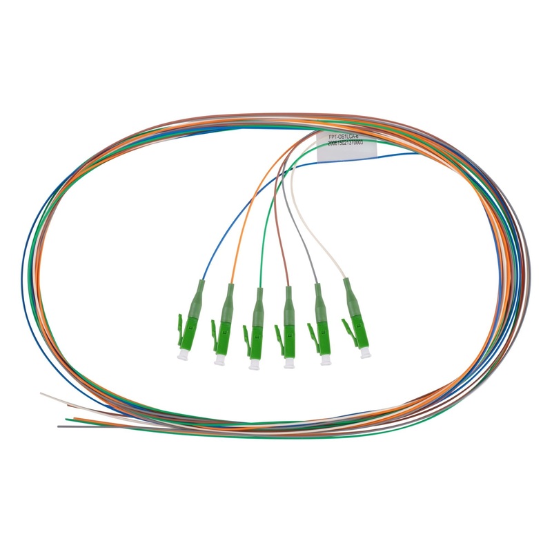 DYNAMIX 2M LC APC Pigtail OS2 6 Pk Colour Coded, 900um Single-mode Fibre Tight Buffer LSZH Jacket