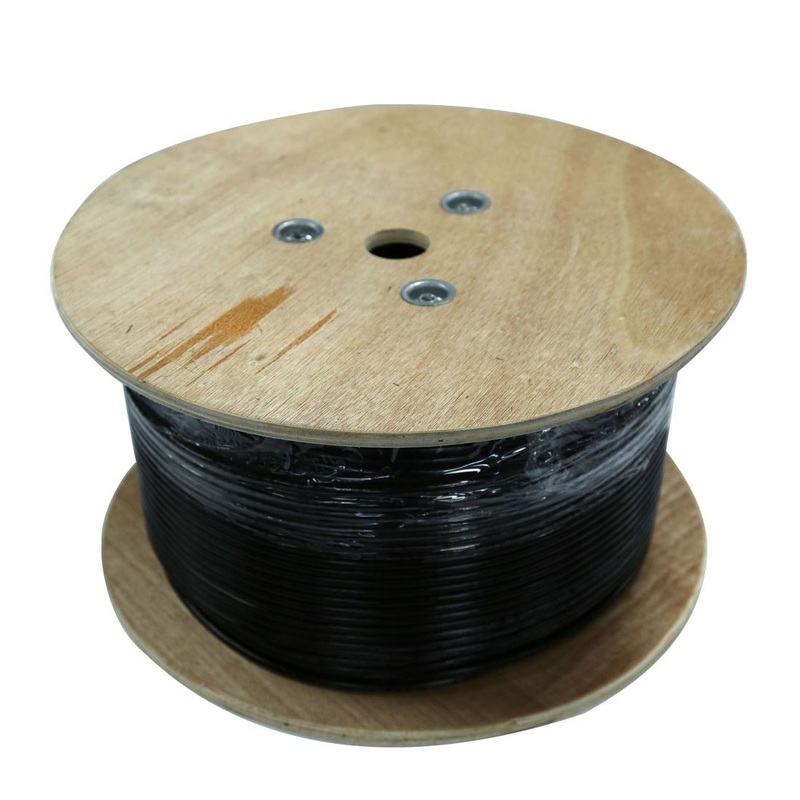 DYNAMIX 305m Cat5e Black SOLID GEL Filled Outdoor cable, 100MHz, 24AWGx4P, UV Stabilised Black PE Jacket, Supplied on a Wooden Reel. *** BELOW GROUND INSTALLATION