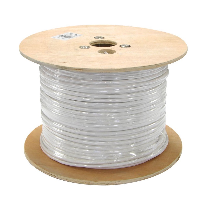 DYNAMIX 305m Cat6 FTP Stranded Shielded Cable Roll, 250MHz, 26AWGx4P, White LSZH Jacket, Supplied on a Wooden Reel