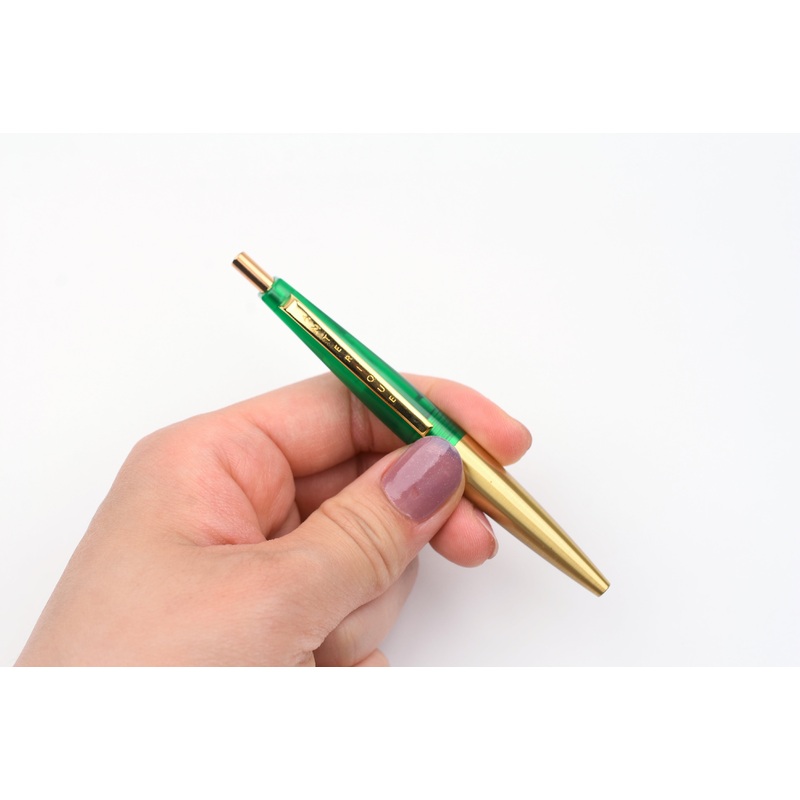 Anterique Stationers – Ultra-Low Viscosity Ballpoint Pen – Mini – 0.5mm – Brass Edition