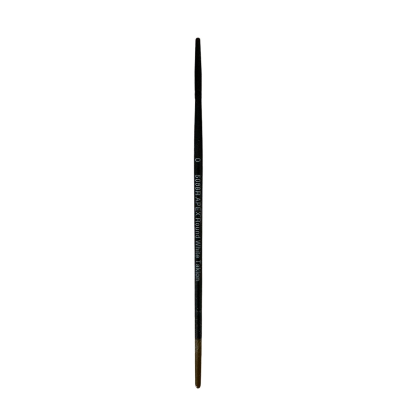 Apex round white Taklon no.0 brush – Pack of 6
