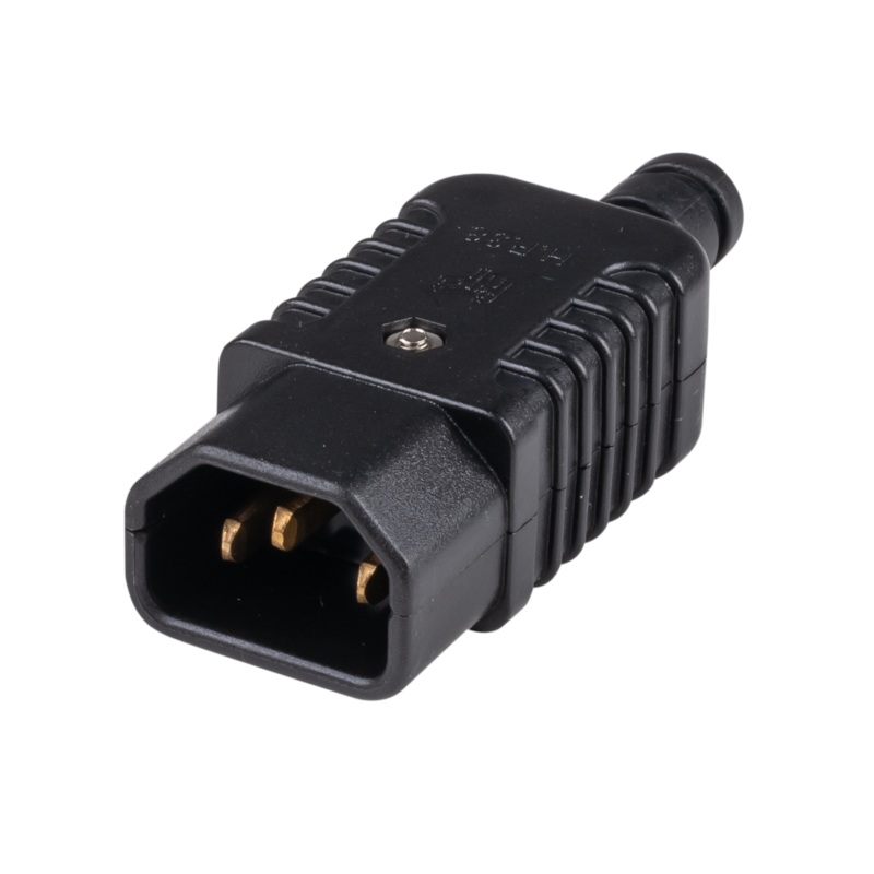 DYNAMIX Re-wire able IEC Male C14 10A plug. Termination: screw terminals