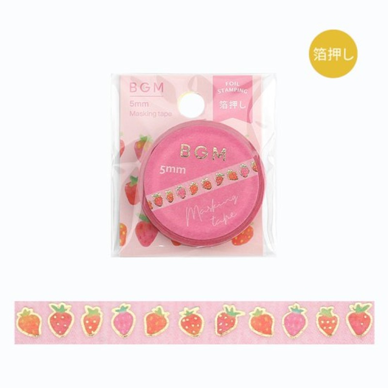 BGM Slim Washi Tape – Strawberry in Love
