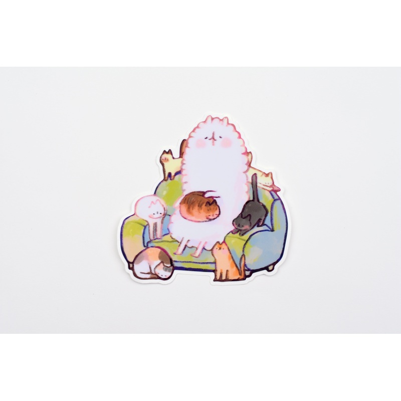 LAZI SOOZ Cat Couch Sticker