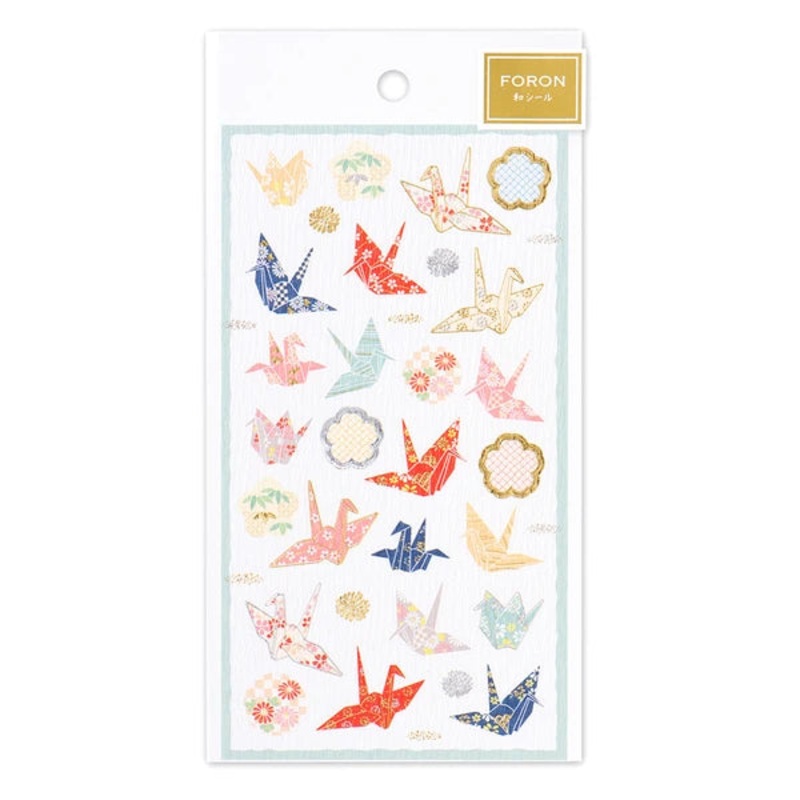 NB – Japanese Style Sticker Sheet – Crane and Japanese Pattern B