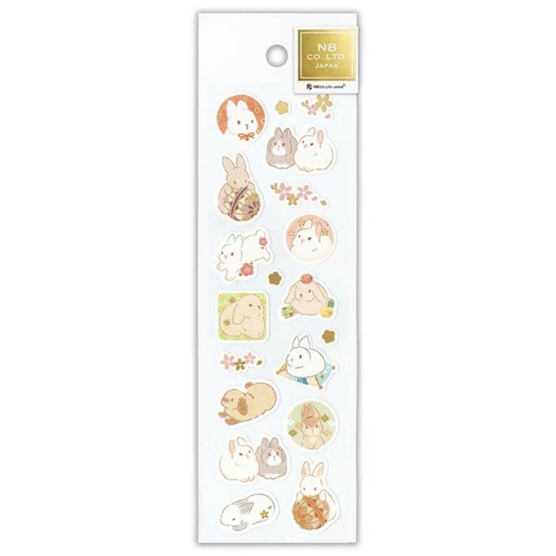 NB – Japanese Style Sticker Sheet – Flower Rabbit