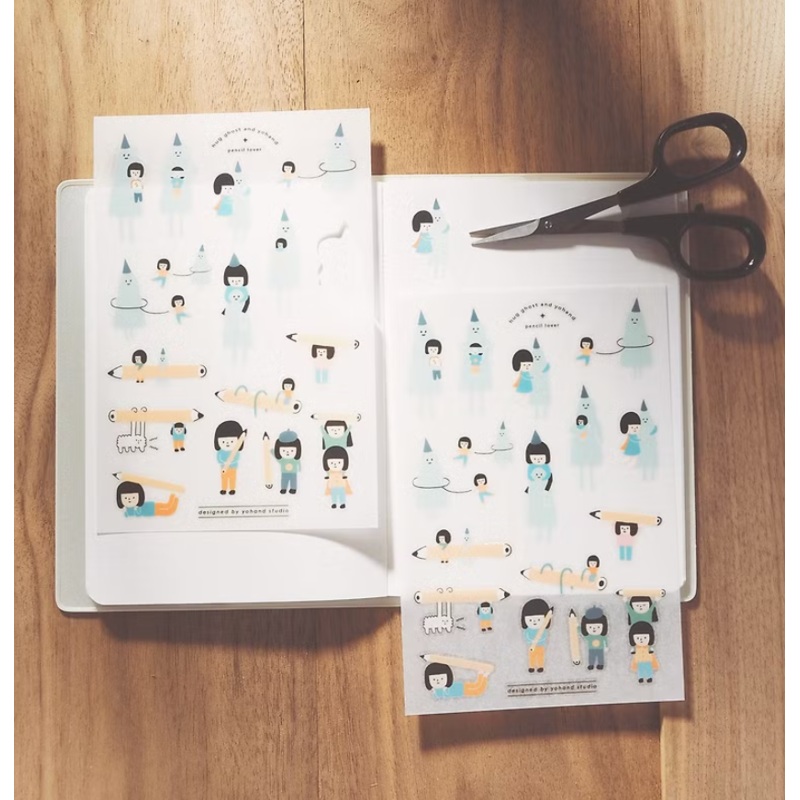 Yohand Studio Print-on Sticker Sheets – Hug Ghost & Pencil