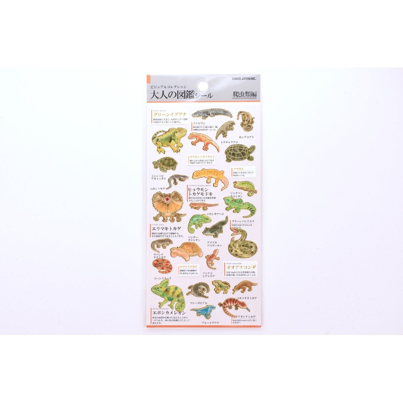 Kamio Illustrated Picture Book Stickers – Reptiles