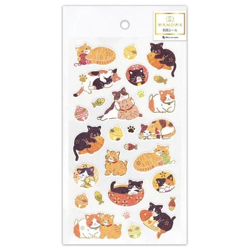 NB – WANOWA Sticker Sheet – Japanese Cat