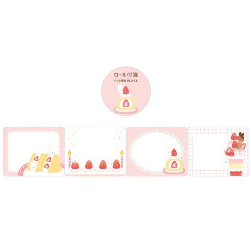 Papier Platz PAPIER GRAPHICS – Roll Sticky Notes – Rabbit Strawberry Sweets