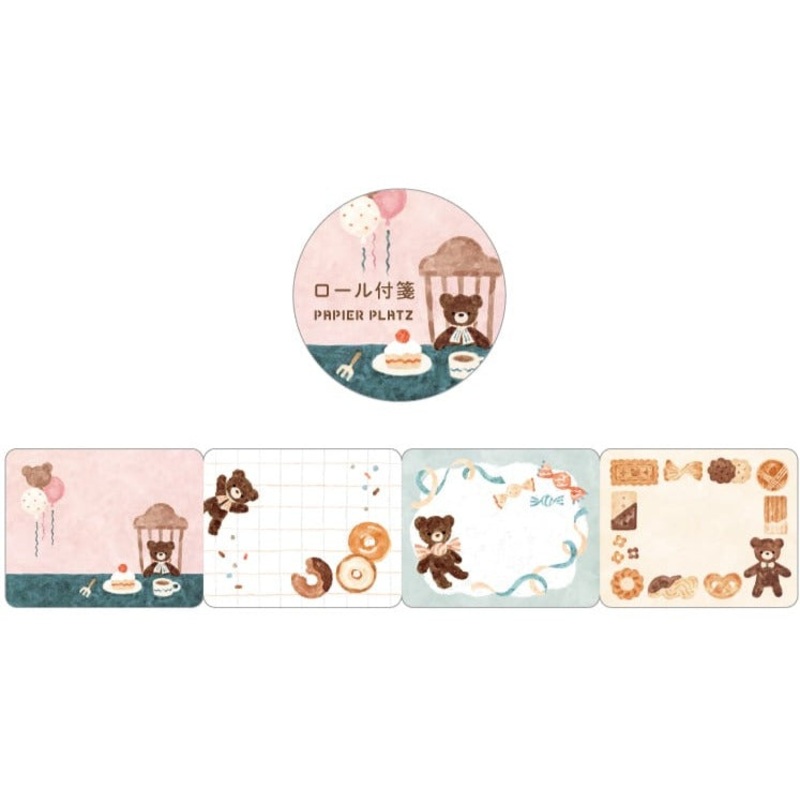 Papier Platz x Nakauchi Waka – Roll Sticky Notes – Bear and Sweets