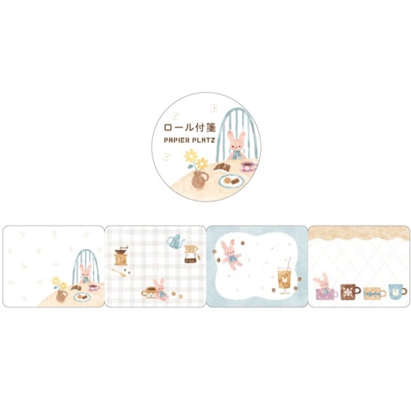 Papier Platz x Nakauchi Waka – Roll Sticky Notes – Rabbit and Coffee