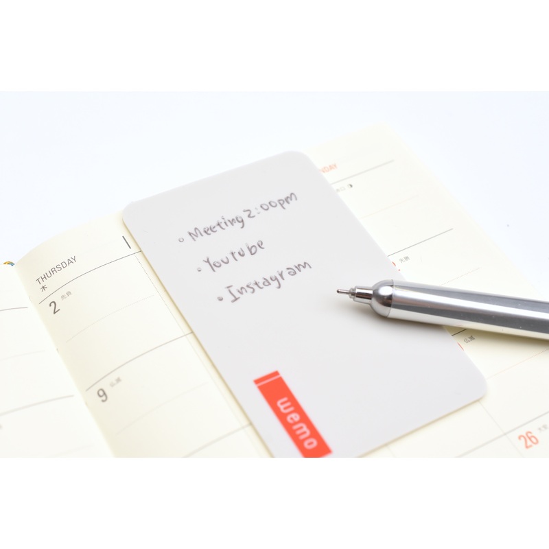 Wemo Rewritable Sticky Note – Pad Type – Small with Clip