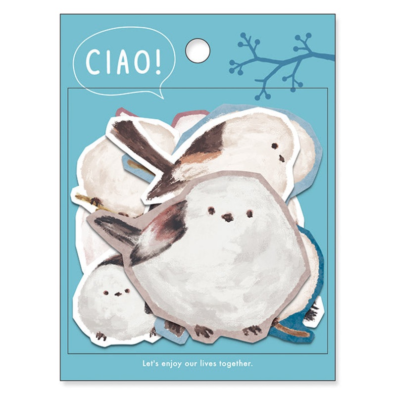 Mind Wave Flake Sticker – Ciao – Shima Enaga (Long-tailed Tit Bird)