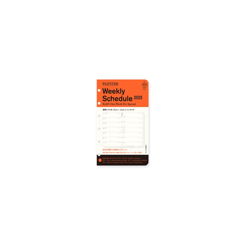 PLOTTER Schedule Refill 2025 – Weekly – Mini Size