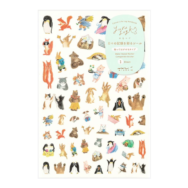 Yuru Log 1 Sheet Sticker – Animal