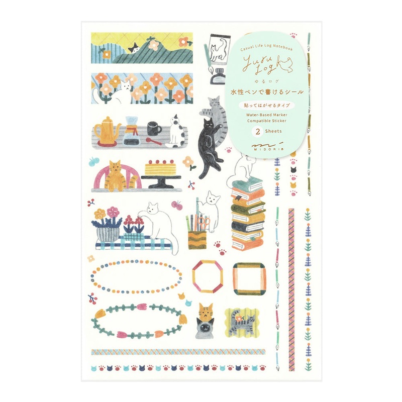 Yuru Log 2 Sheets Sticker – Cat