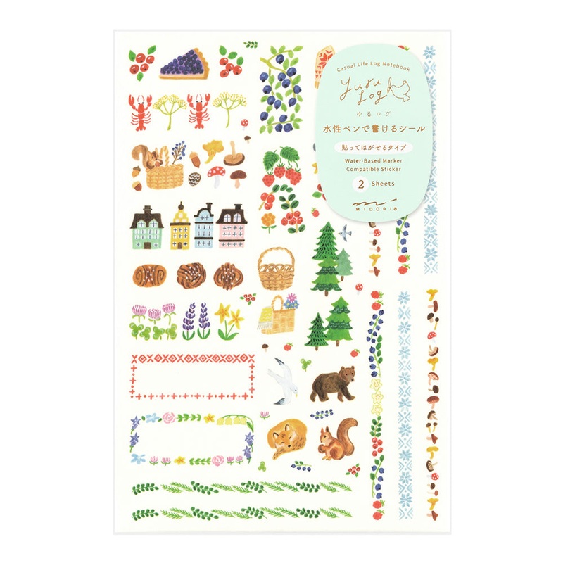 Yuru Log 2 Sheets Sticker – Nordic