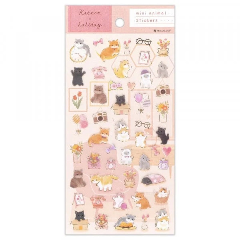 NB –  Kitten x holiday Large Transparent Sticker Sheet – Chill Kitten