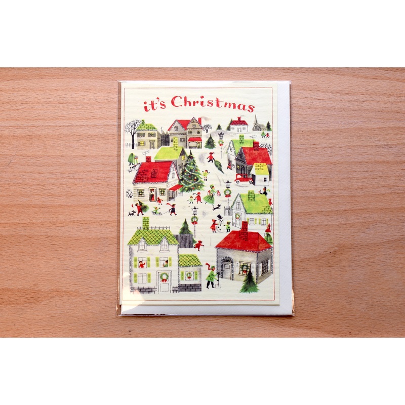 Cavallini – Greeting Card – Christmas Village