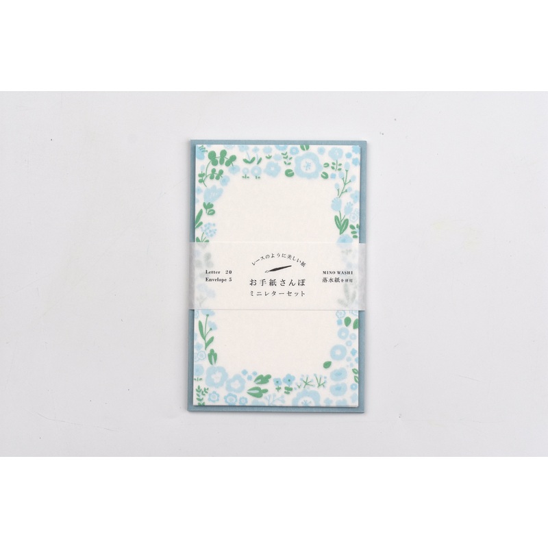 Furukawa Paper – Walking Series – Small Blue Flowers Letter Set