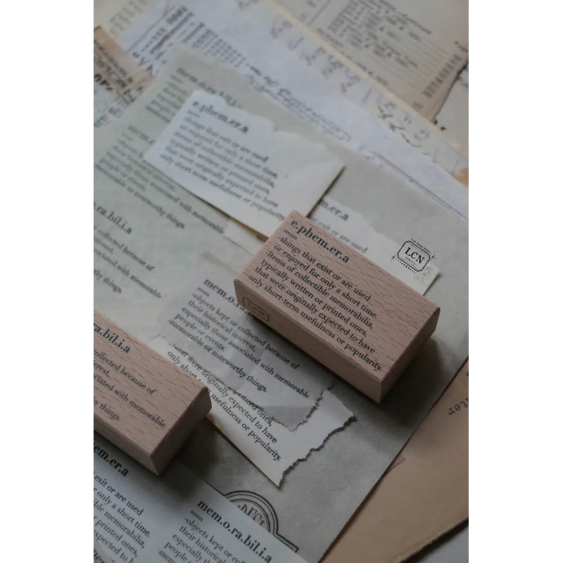 LCN Wooden Rubber Stamp – Word: Ephemera