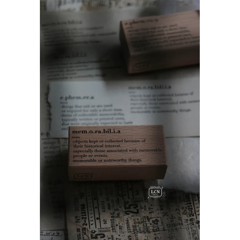 LCN Wooden Rubber Stamp – Word: Memorabilia