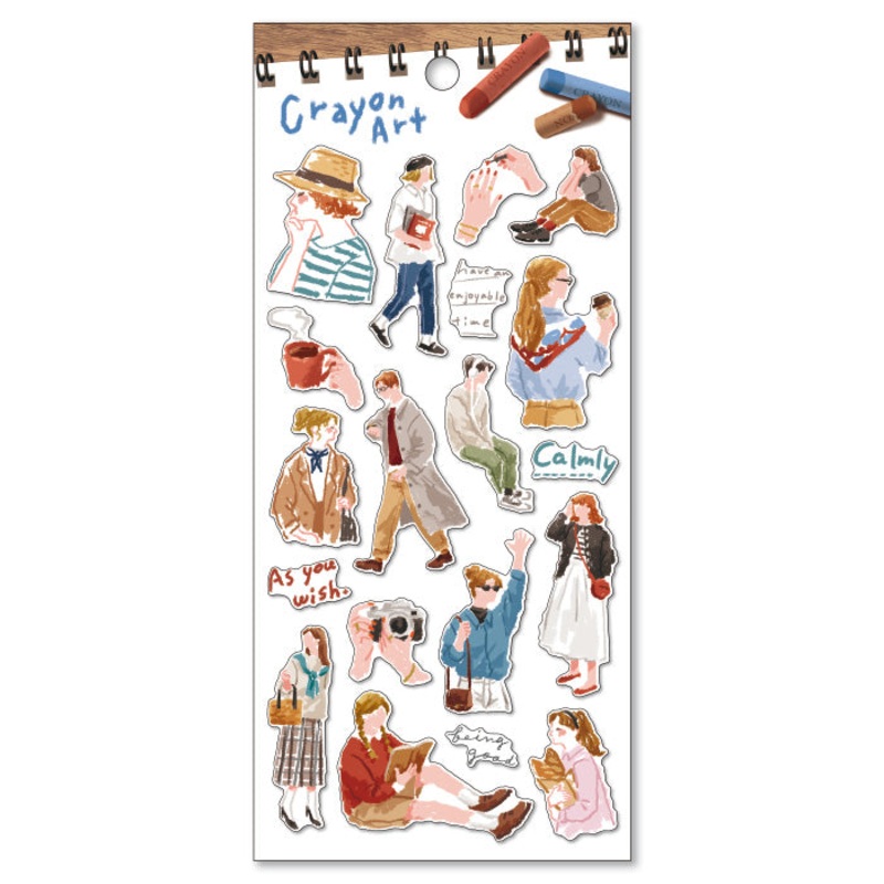 Mind Wave – Crayon Art Sticker Sheet – People