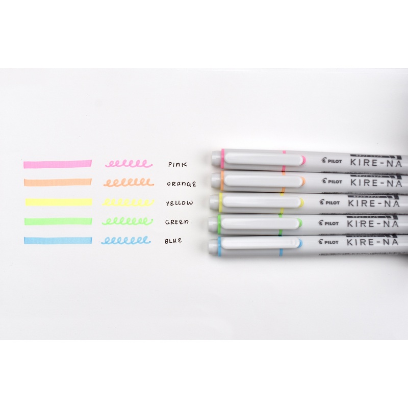 Pilot Kire-Na Dual Tip Highlighter – Basic Colors