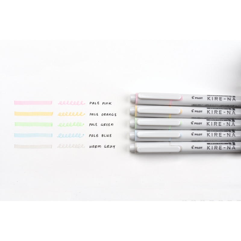 Pilot Kire-Na Dual Tip Highlighter – Pale Colors