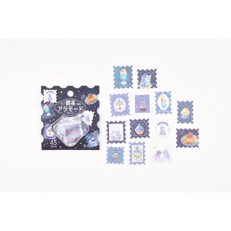 BGM Flake Sticker – Foil Stamping – Cafe A La Mode – Post Office – Blue